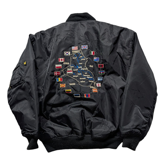 Y2K 2003 Operation Iraqi Freedom Armed Forces Bomber Jacket - Picture 2 of 6